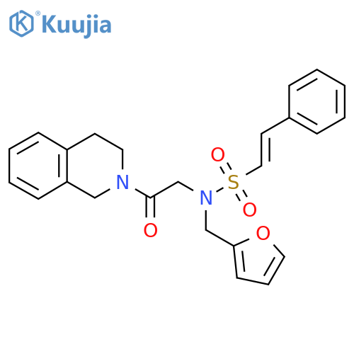 N-[(furan-2-yl)methyl]-N-[2-oxo-2-(1,2,3,4-tetrahydroisoquinolin-2-yl)ethyl]-2-phenylethene-1-sulfonamide structure