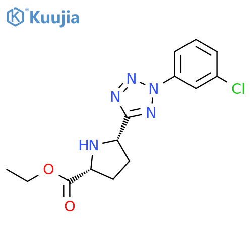 D-Proline, 5-[2-(3-chlorophenyl)-2H-tetrazol-5-yl]-, ethyl ester, (5S)-rel- structure