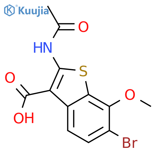 2-(acetylamino)-6-bromo-7-methoxy-1-benzothiophene-3-carboxylic acid structure