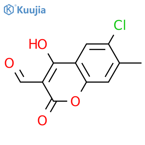 6-CHLORO-4-HYDROXY-7-METHYL-2-OXO-2H-CHROMENE-3-CARBALDEHYDE structure