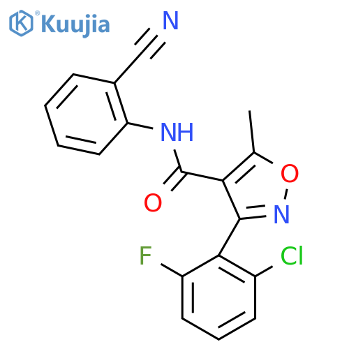 3-(2-Chloro-6-fluorophenyl)-N-(2-cyanophenyl)-5-methyl-1,2-oxazole-4-carboxamide structure
