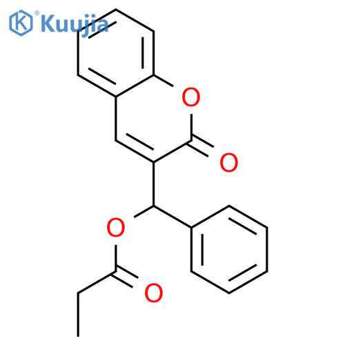2H-1-Benzopyran-2-one, 3-[(1-oxopropoxy)phenylmethyl]- structure
