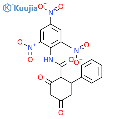Cyclohexanecarboxamide, 2,4-dioxo-6-phenyl-N-(2,4,6-trinitrophenyl)- structure