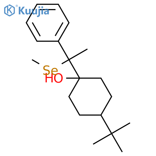 Cyclohexanol, 4-(1,1-dimethylethyl)-1-[1-(methylseleno)-1-phenylethyl]- structure