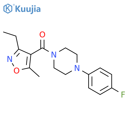 Methanone, (3-ethyl-5-methyl-4-isoxazolyl)[4-(4-fluorophenyl)-1-piperazinyl]- structure