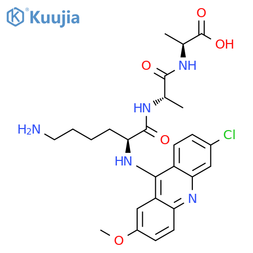 L-Alanine, N-[N-[N2-(6-chloro-2-methoxy-9-acridinyl)-L-lysyl]-L-alanyl]- structure