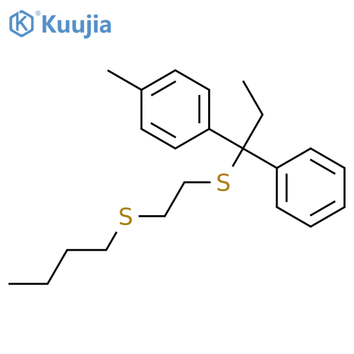 Benzene, 1-[1-[[2-(butylthio)ethyl]thio]-1-phenylpropyl]-4-methyl- structure