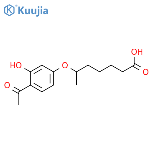 Heptanoic acid, 6-(4-acetyl-3-hydroxyphenoxy)- structure