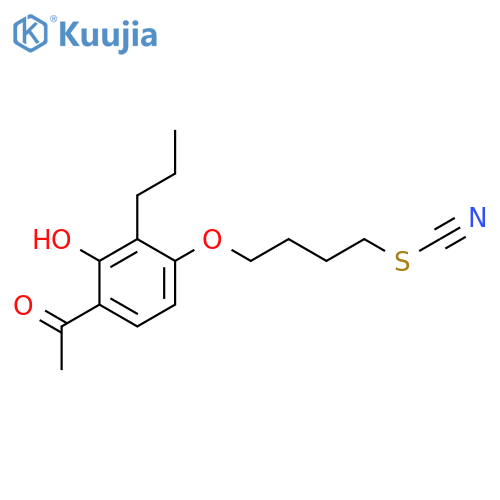 Thiocyanic acid, 4-(4-acetyl-3-hydroxy-2-propylphenoxy)butyl ester structure