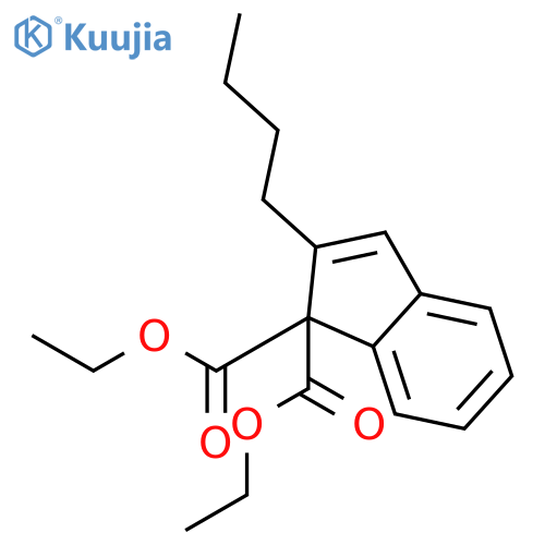 1H-Indene-1,1-dicarboxylic acid, 2-butyl-, 1,1-diethyl ester structure