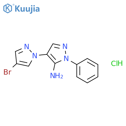 [1,4'-Bi-1H-pyrazol]-5'-amine, 4-bromo-1'-phenyl-, hydrochloride (1:1) structure