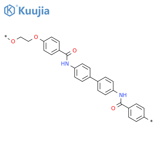 Poly(oxy-1,2-ethanediyloxy-1,4-phenylenecarbonylimino[1,1'-biphenyl]-4,4'-diyliminocarbonyl-1,4-phenylene) structure