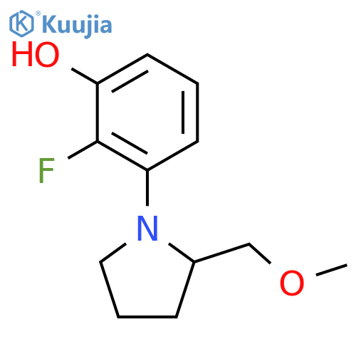 Phenol, 2-fluoro-3-[2-(methoxymethyl)-1-pyrrolidinyl]- structure