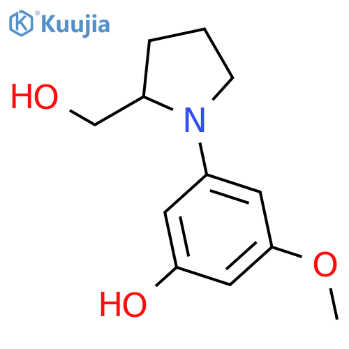 2-Pyrrolidinemethanol, 1-(3-hydroxy-5-methoxyphenyl)- structure