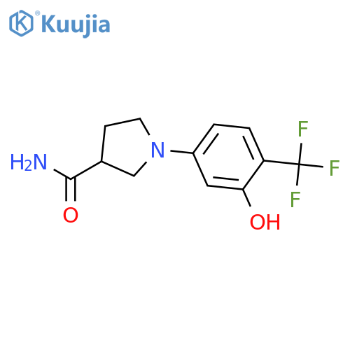 3-Pyrrolidinecarboxamide, 1-[3-hydroxy-4-(trifluoromethyl)phenyl]- structure