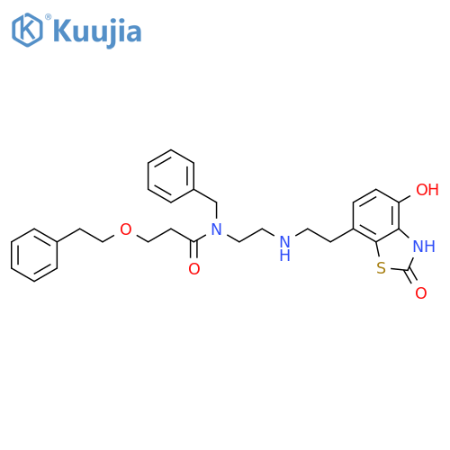 Propanamide,N-[2-[[2-(2,3-dihydro-4-hydroxy-2-oxo-7-benzothiazolyl)ethyl]amino]ethyl]-3-(2-phenylethoxy)-N-(phenylmethyl)- structure