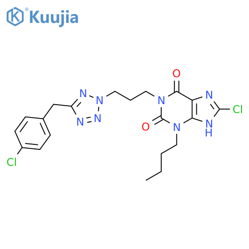 1H-Purine-2,6-dione,3-butyl-8-chloro-1-[3-[5-[(4-chlorophenyl)methyl]-2H-tetrazol-2-yl]propyl]-3,9-dihydro- structure