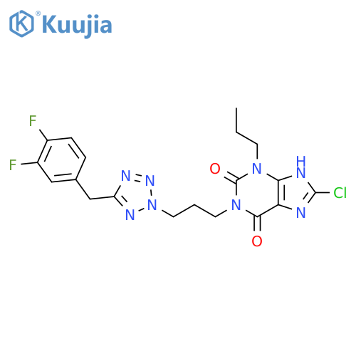 1H-Purine-2,6-dione,8-chloro-1-[3-[5-[(3,4-difluorophenyl)methyl]-2H-tetrazol-2-yl]propyl]-3,9-dihydro-3-propyl- structure