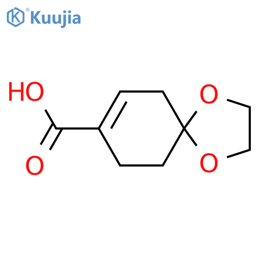 1,4-Dioxaspiro[4.5]dec-7-ene-8-carboxylic acid structure