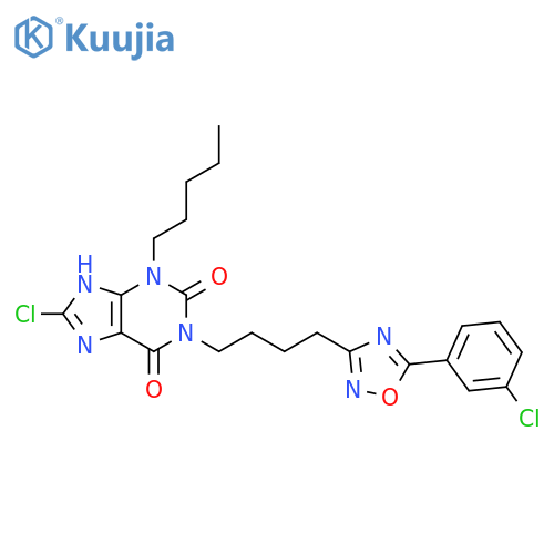 1H-Purine-2,6-dione,8-chloro-1-[4-[5-(3-chlorophenyl)-1,2,4-oxadiazol-3-yl]butyl]-3,9-dihydro-3-pentyl- structure
