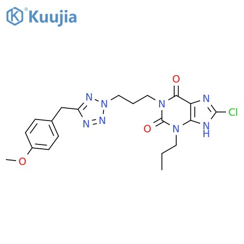 1H-Purine-2,6-dione,8-chloro-3,9-dihydro-1-[3-[5-[(4-methoxyphenyl)methyl]-2H-tetrazol-2-yl]propyl]-3-propyl- structure