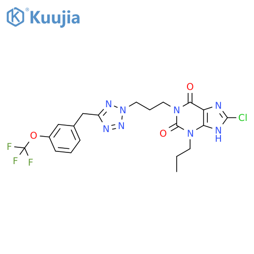 1H-Purine-2,6-dione,8-chloro-3,9-dihydro-3-propyl-1-[3-[5-[[3-(trifluoromethoxy)phenyl]methyl]-2H-tetrazol-2-yl]propyl]- structure