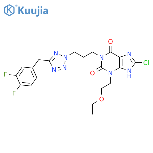 1H-Purine-2,6-dione,8-chloro-1-[3-[5-[(3,4-difluorophenyl)methyl]-2H-tetrazol-2-yl]propyl]-3-(2-ethoxyethyl)-3,9-dihydro- structure