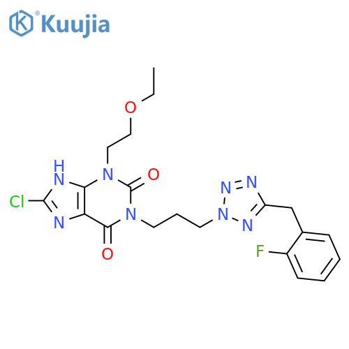 1H-Purine-2,6-dione,8-chloro-3-(2-ethoxyethyl)-1-[3-[5-[(2-fluorophenyl)methyl]-2H-tetrazol-2-yl]propyl]-3,9-dihydro- structure