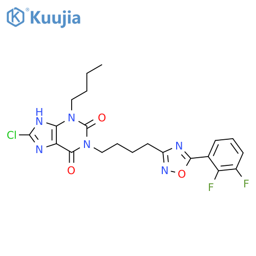 1H-Purine-2,6-dione,3-butyl-8-chloro-1-[4-[5-(2,3-difluorophenyl)-1,2,4-oxadiazol-3-yl]butyl]-3,9-dihydro- structure