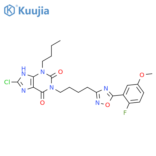 1H-Purine-2,6-dione,3-butyl-8-chloro-1-[4-[5-(2-fluoro-5-methoxyphenyl)-1,2,4-oxadiazol-3-yl]butyl]-3,9-dihydro- structure