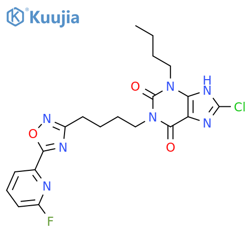 1H-Purine-2,6-dione,3-butyl-8-chloro-1-[4-[5-(6-fluoro-2-pyridinyl)-1,2,4-oxadiazol-3-yl]butyl]-3,9-dihydro- structure