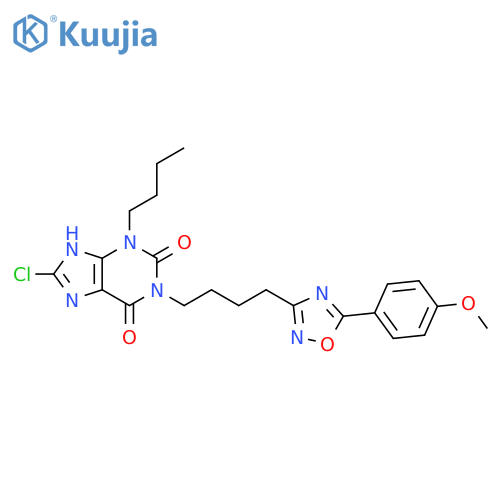 1H-Purine-2,6-dione,3-butyl-8-chloro-3,9-dihydro-1-[4-[5-(4-methoxyphenyl)-1,2,4-oxadiazol-3-yl]butyl]- structure