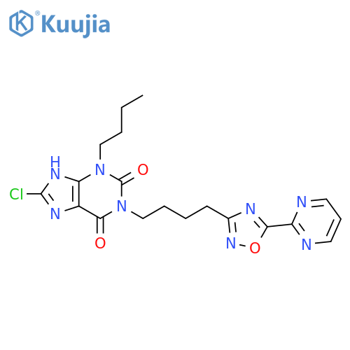 1H-Purine-2,6-dione,3-butyl-8-chloro-3,9-dihydro-1-[4-[5-(2-pyrimidinyl)-1,2,4-oxadiazol-3-yl]butyl]- structure
