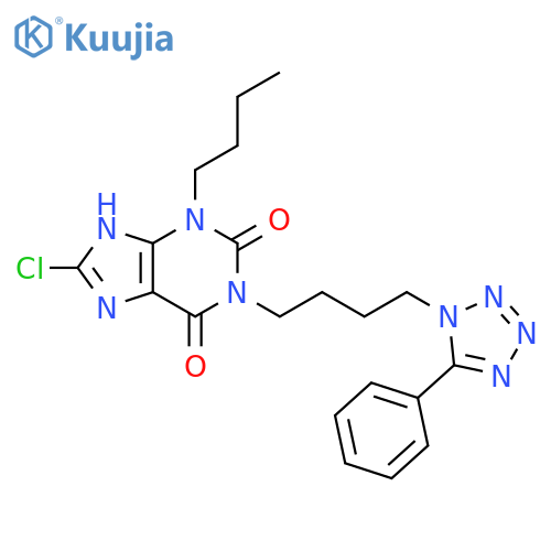 1H-Purine-2,6-dione,3-butyl-8-chloro-3,9-dihydro-1-[4-(5-phenyl-1H-tetrazol-1-yl)butyl]- structure