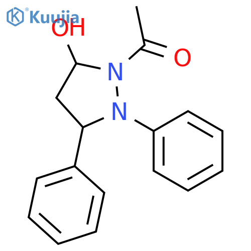 3-Pyrazolidinol, 2-acetyl-1,5-diphenyl- structure