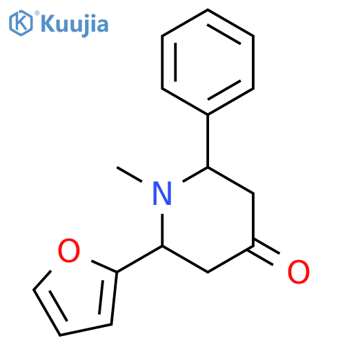 4-Piperidinone, 2-(2-furanyl)-1-methyl-6-phenyl- structure