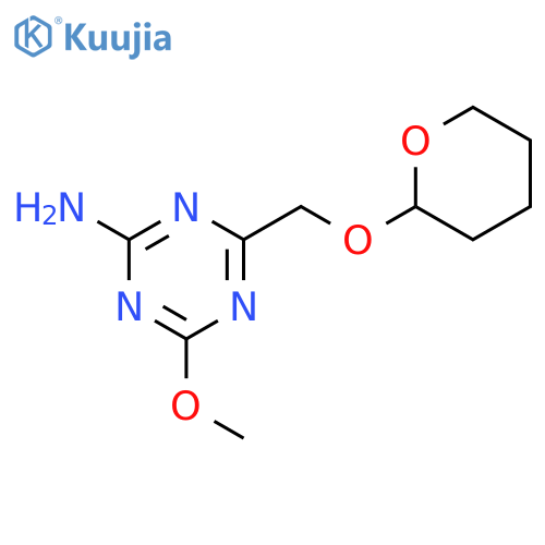 4-methoxy-6-[(tetrahydro-2H-pyran-2-yloxy)methyl]-1,3,5-triazin-2-amine structure