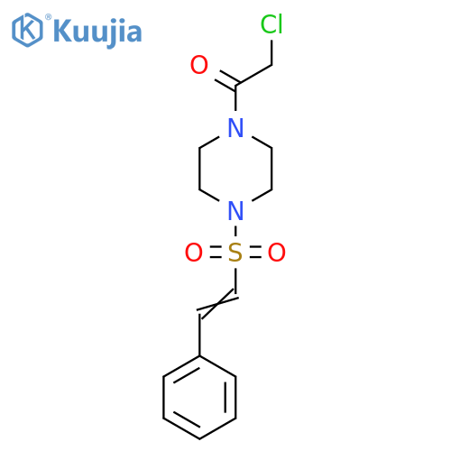 2-chloro-1-{4-(1E)-2-phenylethenesulfonylpiperazin-1-yl}ethan-1-one structure
