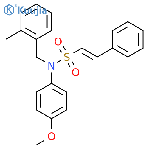 N-(4-methoxyphenyl)-N-[(2-methylphenyl)methyl]-2-phenylethene-1-sulfonamide structure