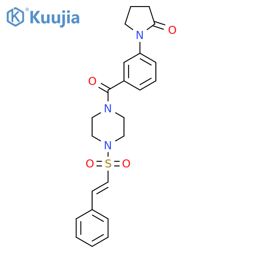 1-{3-[4-(2-Phenylethenesulfonyl)piperazine-1-carbonyl]phenyl}pyrrolidin-2-one structure