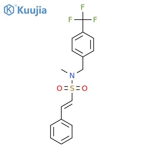 N-methyl-2-phenyl-N-{[4-(trifluoromethyl)phenyl]methyl}ethene-1-sulfonamide structure