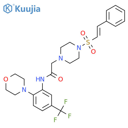 N-[2-(morpholin-4-yl)-5-(trifluoromethyl)phenyl]-2-[4-(2-phenylethenesulfonyl)piperazin-1-yl]acetamide structure