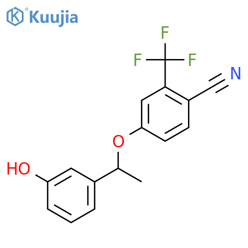 Benzonitrile, 4-[1-(3-hydroxyphenyl)ethoxy]-2-(trifluoromethyl)-, (-)- structure