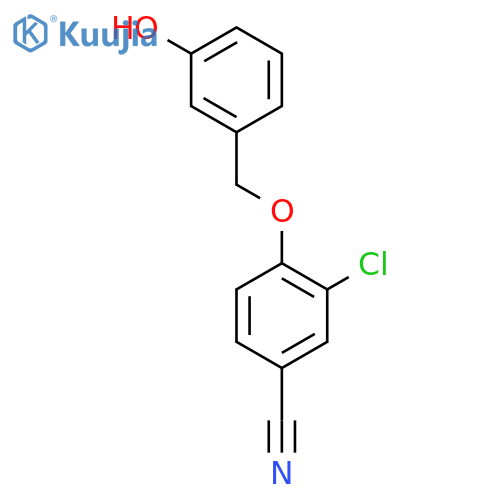 Benzonitrile, 3-chloro-4-[(3-hydroxyphenyl)methoxy]- structure