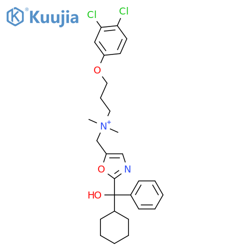 5-Oxazolemethanaminium,2-[(R)-cyclohexylhydroxyphenylmethyl]-N-[3-(3,4-dichlorophenoxy)propyl]-N,N-dimethyl- structure