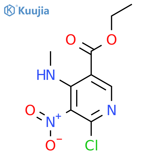 ethyl 6-chloro-4-(methylamino)-5-nitropyridine-3-carboxylate structure
