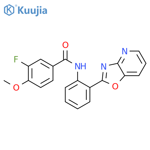 Benzamide, 3-fluoro-4-methoxy-N-(2-oxazolo[4,5-b]pyridin-2-ylphenyl)- structure