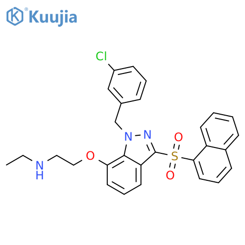 Ethanamine,2-[[1-[(3-chlorophenyl)methyl]-3-(1-naphthalenylsulfonyl)-1H-indazol-7-yl]oxy]-N-ethyl- structure