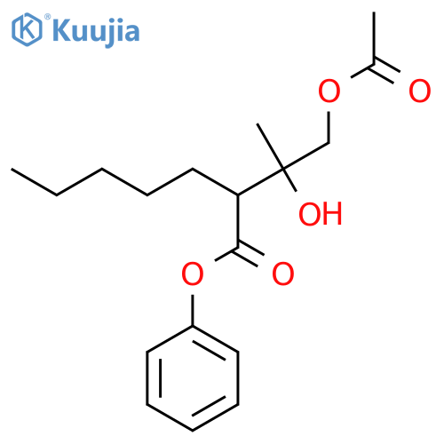 Heptanoic acid, 2-[2-(acetyloxy)-1-hydroxy-1-methylethyl]-, phenyl ester structure