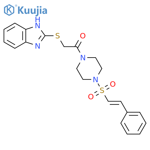 2-(1H-1,3-benzodiazol-2-ylsulfanyl)-1-[4-(2-phenylethenesulfonyl)piperazin-1-yl]ethan-1-one structure